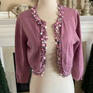 Knit Bolero with sequence crop sleeves